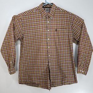 Cinch long sleeve button front mens shirt size L
